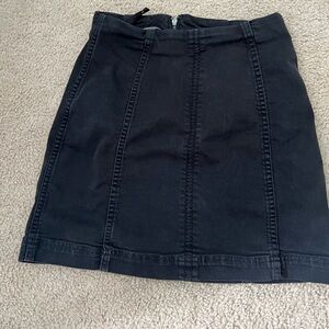 Free People High Waisted Black Denim Skirt